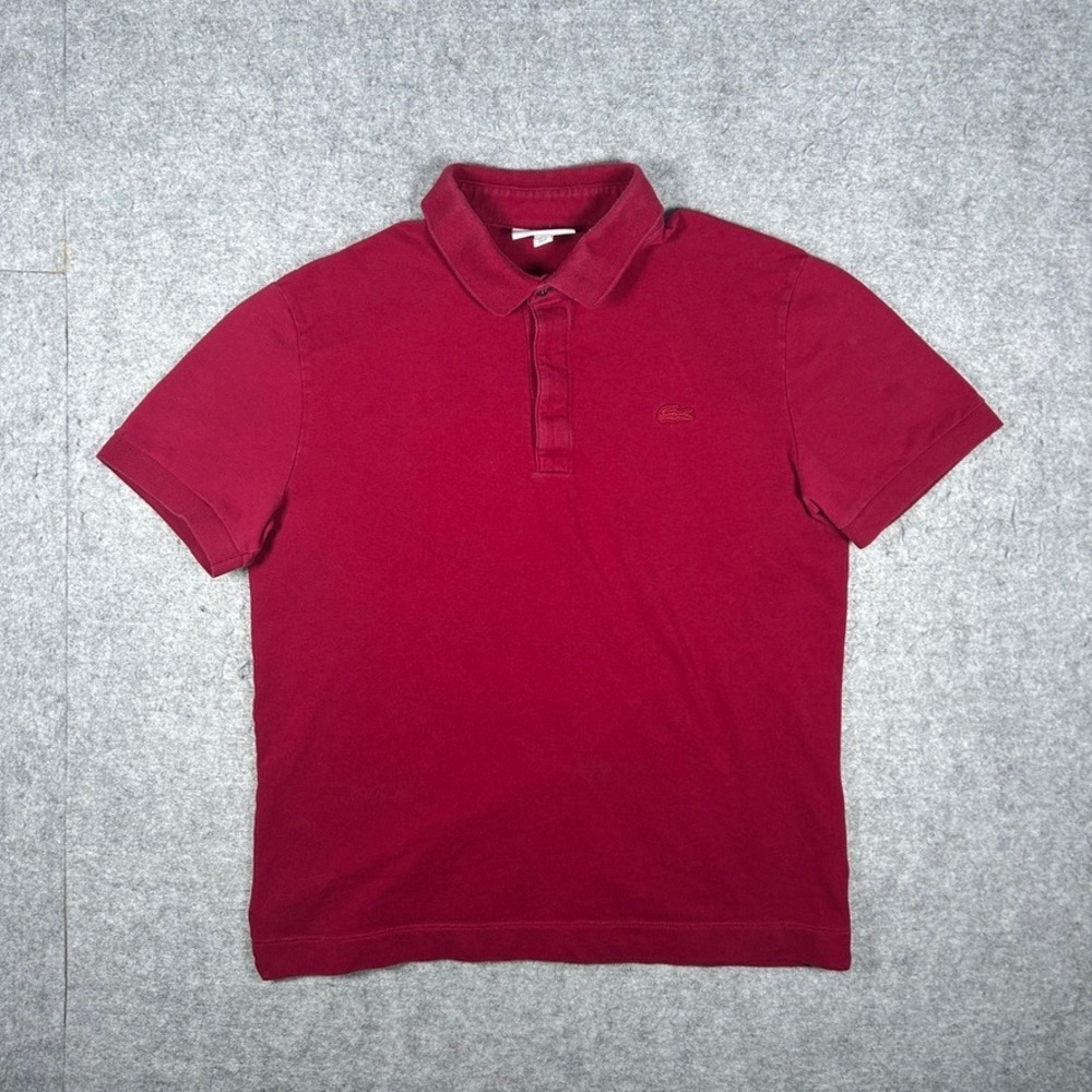 Lacoste Polo Shirt Mens Medium Red Regular Fit Pique Short Sleeve Casual Classic